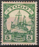 Togo Deutsche Post Michel 8 * ungebraucht Kaiseryacht  ​​​​​​​mit Falz