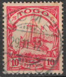 Togo Deutsche Post Michel 9 o gestempelt Kaiseryacht  