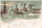 Treptow Berlin Gewerbe-Ausstellung 1896 Marine Schauspiel Sonderstempel 1896