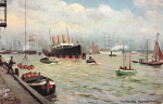 Hamburg Hafen Künstlerkarte Fritz von Kamptz Tucks Oilette * um 1910