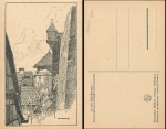 Tuebingen castle wall artist card Otto Ubbelohde *ca. 1920
