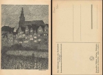 Tübingen Collegiate Church by night Artist card Otto Ubbelohde * ca. 1920