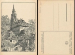 Tübingen collegiate church and old auditorium artist card Otto Ubbelohde *ca. 1920