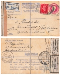 UK Postage Three Halfpence Edward Registered Letter stationery o 12.12.1937 to Neustadt Sachsen