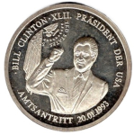 USA Bill Clinton XLII, President, 1993, Silver Medal, 999