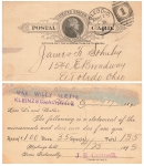 USA Postal Card One Cent Jefferson stationary o 1897
