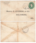 USA Two Cent Washington in an oval postal stationery cover o New York 11.8.1900