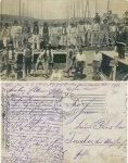 Ulm Danube construction site bricklayer, construction worker real photo card 3.3.1910