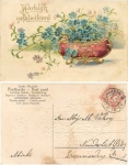 Vergißmeinnicht Goldprägekarte o 5.2.1905