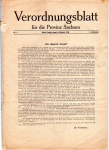 Verordnungsblatt für die Provinz Sachsen Halle Saale Nr.1 Oktober 1945 48 Seiten