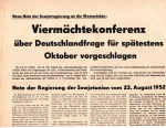 Viermaechtekonferenz Note der Sowjetregierung 1952