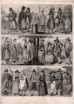 Folk costumes steel engraving by Henry Winkles after G Heck around 1850