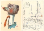 Waffen SS field post WW II o Rohnstock (Silesia) 1.11.1944 on dog card