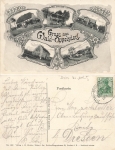 Wald Oppelsdorf Schlesien Bahnhof Schule Gasthaus Opolno Zdrój o um 1905