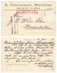 Warsaw Ostrowiecki censorship stamp approved. Etc. Position Posen o June 21, 1918