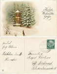 Christmas rabbit in the winter forest o 1933