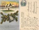 Weihnachten Prägekarte mit Glocke  o 23.12.1910