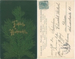 Christmas tree gold embossed card o 23.12.1905