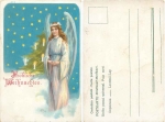 Angel praying in front of a Christmas tree Litho * ca. 1900