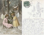 Angel with sleigh and Christmas tree o 4.12.1915