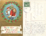 Weihnachtsmann mit Rotem Mantel  Prägelitho o 21.12.1911