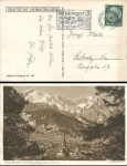 Hitler youth advertising stamp Thuringian HJ in the Alps tent camp near Grainau o Garmisch-Partenkirchen 2 15.7.1938