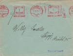 Vienna Austria red BAR paid stamp on letter o 12/11/1925