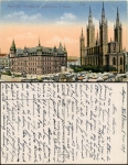Wiesbaden market square church town hall gebr. circa 1919