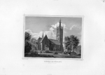 Woerlitz Anhalt-Dessau Church original steel engraving by Pozzi after Richter around 1850 