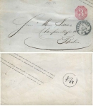 Württemberg postal stationery envelope 3 Kreuzer stamped Goeppingen July 3, 1869 to Berlin