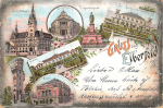 Wuppertal Elberfeld Farblitho Theater Zoologischer Garten o 1897