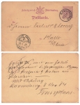 Wurttemberg 5 Pfennig postal stationery o Ravensburg 8.11.1884 to Halle