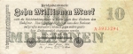 Zehn Million Mark Reichsbanknote 25. Juli 1923 RO95 DEU-107