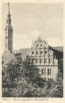 Zittau Sachsen Museumsgiebel und Klosterkirche o 1949