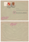 Zone Francaise Michel 4 mit Zwischensteg Brief o Sackingen 22.1.1946 nach Meissen
