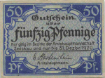 Zwickau, Saxony, emergency money note, 1920