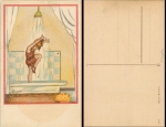 Child showering Artist card E. Maison Kurt *ca.1920