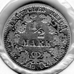 1/2 Mark 1906 A German Empire Silver Coin