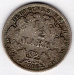 1/2 Mark 1906 J Deutsches Kaiserreich Silbermünze