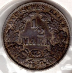 1/2 Mark 1911 A German Empire Silver Coin