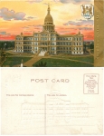 Lansing Michigan State Capitol gold cut AK * circa 1910