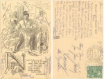 Czech cavalryman with saber artist card o 6.10.1915