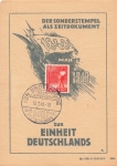 zur Einheit Deutschland Anlasskarte 1948 Sonderstempel Brotterode 18.3.1948