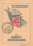 zur Einheit Deutschland Anlasskarte 1948 Sonderstempel Leutenberg18.3.1948
