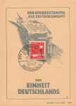 zur Einheit Deutschlands Anlasskarte 1948 Sonderstempel  Lobenstein 18.3.1948