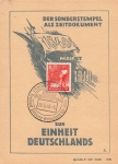 zur Einheit Deutschlands Anlasskarte 1948 Sonderstempel Stralsund